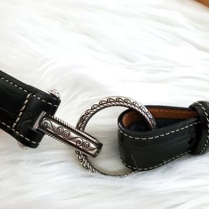 Brighton NWOT Black Leather Belt 36"